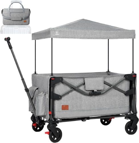 EVER ADVANCED Lightweight Foldable Travel Wagon Stroller for 2 Kids