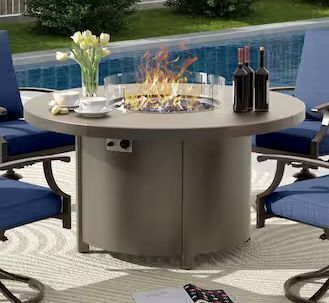 Metal Round Gas Fire Pit Table