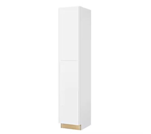 Hampton Bay Leyton 18 in. W x 24 in. D x 96 in. H Ready to Assemble Plywood Slim Shaker Pantry Kitchen Cabinet in Alpine White