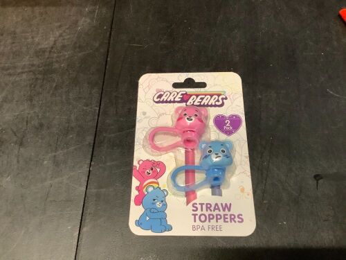 Box of Care Bear straw toppers