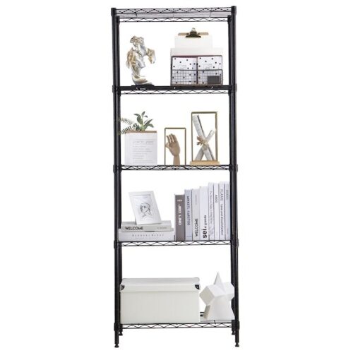MZG 24-in W x 14-in D x 63-in H 5 -Tier Heavy Duty Black Metal Utility Shelving Unit