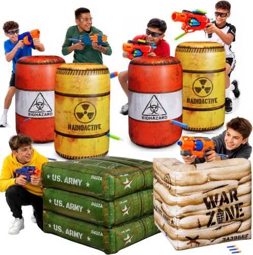 Package Combat Battlefield Inflatables, Compatible with Laser tag, Water Gun for Boys Birthday Party Activities and Decoration