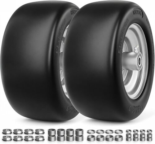 11x6.00-5 Flat Free Zero Turn Lawn Mower Tires, 400lb Load Capacity