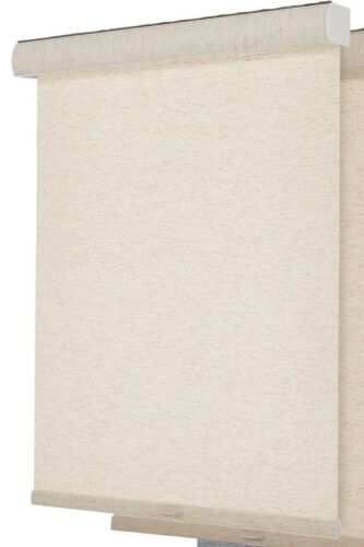 Persilux Light Filtering Linen Roller Shades, 34" x 64", Cream