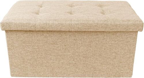 Casa Andrea Milano 30 Inches Folding Storage Ottoman, Beige