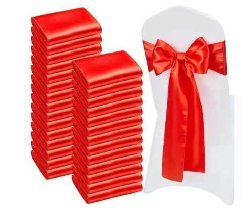 VEVOR Satin Chair Sashes Bows, 100 Piece, 7 x 108 in