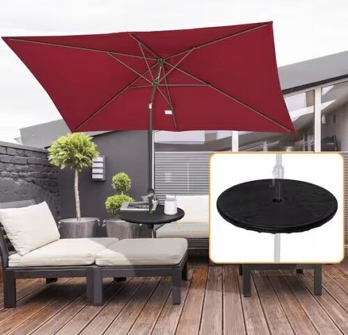 Outsunny 20 in. Black Round Plastic Umbrella Table Tray