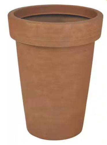 Vigoro Ferndale Large Terracotta Orange Decorative Resin Planter (15.6 in. L x 15.6 in. W x 20.6 in. H)