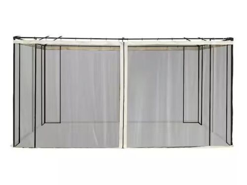 Outsunny Replacement Mesh Mosquito Netting Screen Walls for 10 ft. x 13 ft. Patio Gazebo, 4-Panel Sidewalls with Zippers