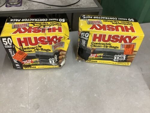 Lot of (2) Husky 42 Gal. Contractor Bags (50-Count)