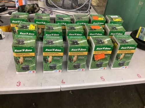 Lot of (16) Rain Bird 5250 sq. ft. LG3HE In-Ground Impact Sprinkler with Click-N-Go Hose Connect, 360 or 20-340° Pattern, Adjustable 26-41 ft.
