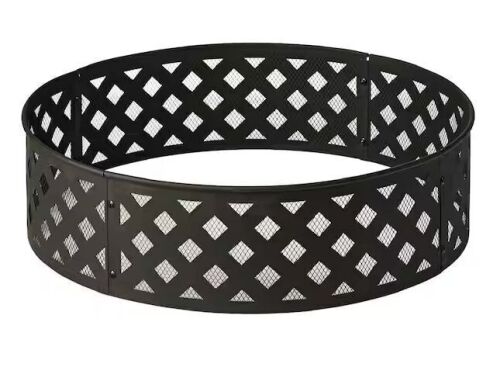 Hampton Bay 30 in. Steel Fire Ring with Lattice Pattern in Black