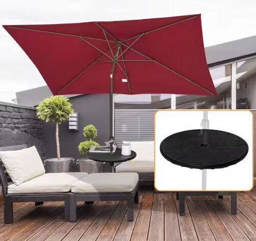 Outsunny 20 in. Black Round Plastic Umbrella Table Tray
