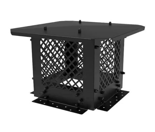 10 in. x 10 in. Black Galvanized Steel Fireplace Chimney Cap