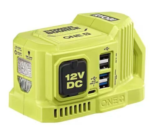 RYOBI 18V ONE+ 120-Watt Portable Battery Inverter Power Source with 12-Volt Outlet (Tool Only)