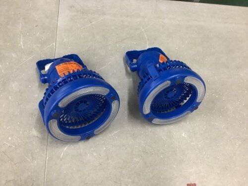 Lot of (2) Wakeman Outdoors Portable 2-in-1 LED Camping Lantern with Ceiling Fan