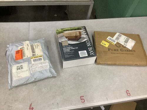 Lot of (2) Fire Pit Covers & (1) Umbrella Cover