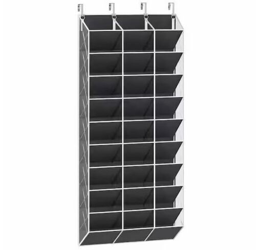 Grey Over The Door Shoe Organizer, 10 Tier 20 Pockets