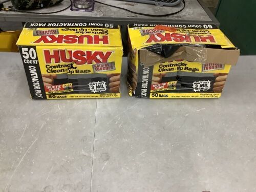 Lot of (2) Husky 42 Gal. Contractor Bags