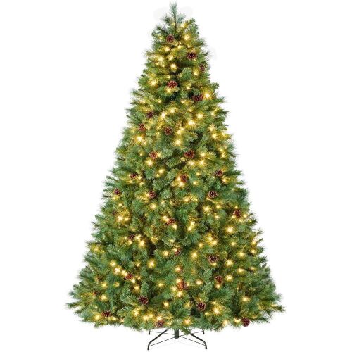 4.5' Pre-Lit Artificial Scotch Pine Christmas Tree w/ Metal Stand