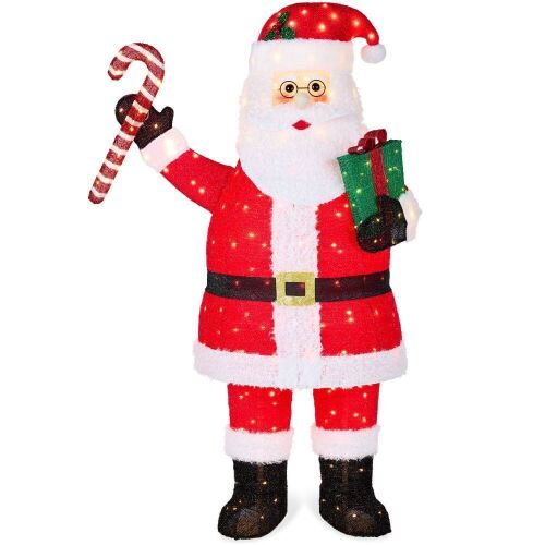 8' Lighted Pop-Up Santa Claus Outdoor Christmas Decoration w/ LED Lights