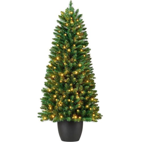 6' Pre-Lit Potted Christmas Tree w/ Twinkling White LEDs