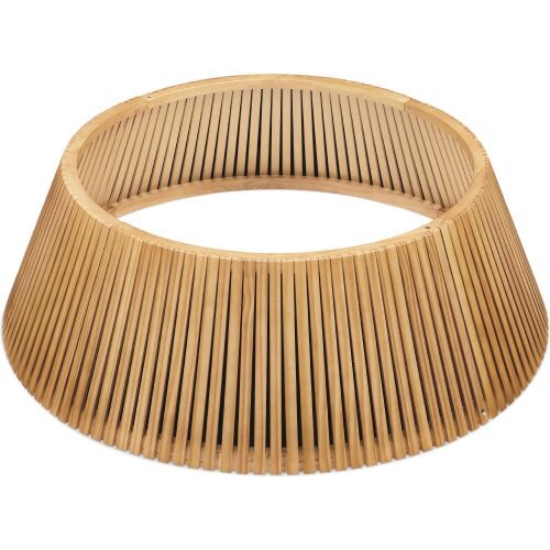 36in Christmas Tree Collar, Solid Wood Slatted Tree Skirt Holiday Accessory