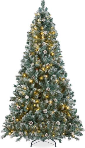 7.5ft Pre-Lit Pre-Decorated Pine Artificial Christmas Tree, Blue Spruce