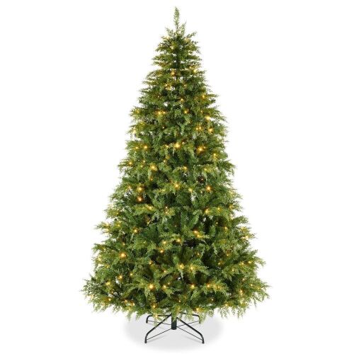 6' Pre-Lit Cedar Cypress Christmas Tree w/ Twinkling Lights