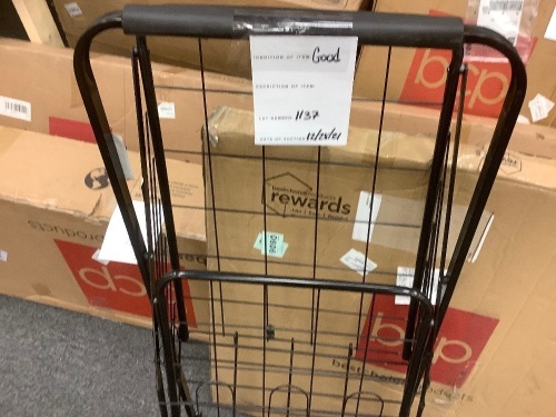 Folding Steel Grocery Cart w/ Double Basket, Swivel Wheels, 220lb Cap - Lot 1137