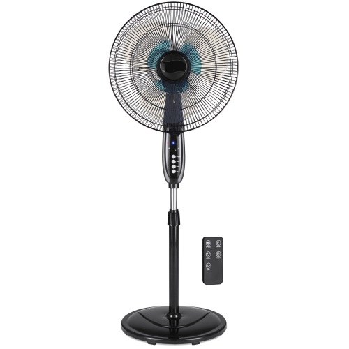 Adjustable 16in Oscillating Pedestal Fan w/ 7.5 Hour Timer, Double Blades, Remote Control - Lot 924