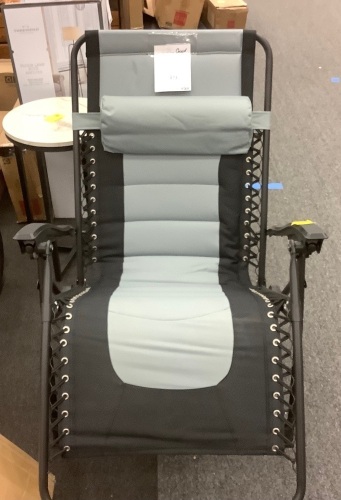 Oversized Padded Zero Gravity Chair, Folding Recliner w/ Headrest - Lot 973