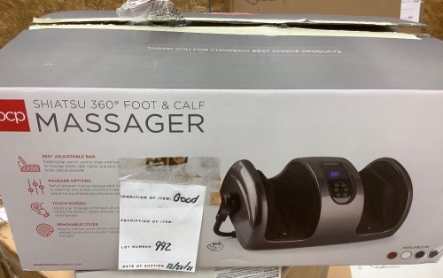 Reflexology Shiatsu Foot Massager w/ High-Intensity Rollers, Remote Control - Lot 992