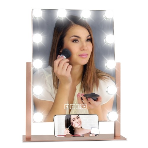 Hollywood Vanity Mirror w/ Speaker, LED Lights, 3 Color Temps, Phone Stand - Lot 1041