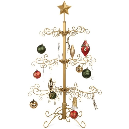 Wrought Iron Christmas Tree Ornament Display w/ Easy Assembly, Stand - 3ft - Lot 1055