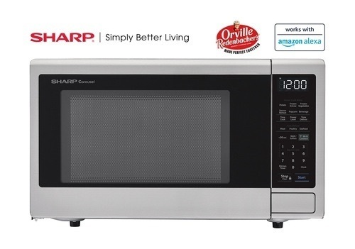 1.4 cu. ft. 1000W Sharp Stainless Steel Smart Carousel Countertop Microwave Oven, New - Lot 5