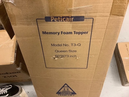 Peticair Memory Foam Topper, Queen, 60"x80"x3" - Lot 140