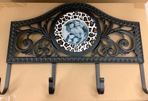 Lot (2) Metal Wall Coat Racks with Photo Frame - Lot 150