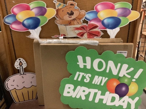 Lot of (3) It's My Birthday Yard Sign - Lot 204