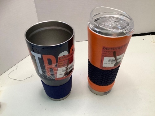 Lot of (2) Insulated Cups, 1 Missing Lid, 1 Broken Lid, Ecommerce Return - Lot 254