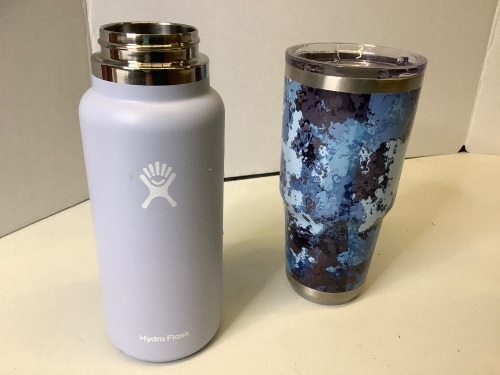 Lot of (2)  Insulated Cups, Missing Parts, Dents on bottom - Lot 357