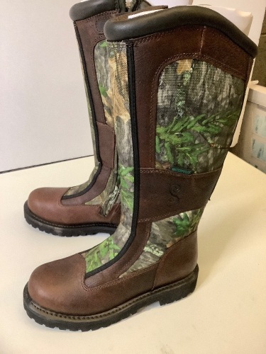 SHE Outdoor Bayou NWTF Waterproof Side-Zip Snake Hunting Boots for Ladies, Size 7.5M - Lot 359