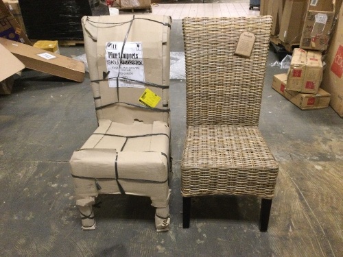 Lot of (2) Pier1 Kabu Hand Woven Dining Chairs. New - Lot 75