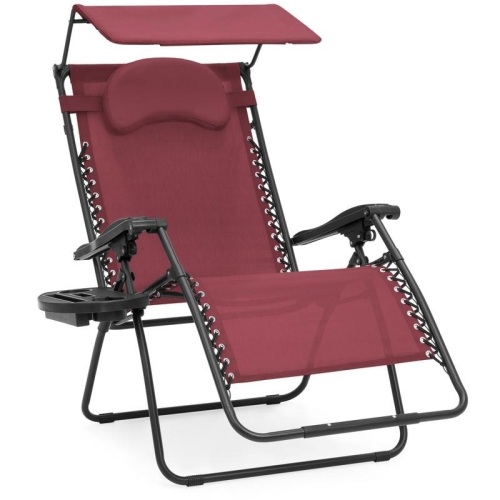 Oversized Zero Gravity Chair w/ Folding Canopy Shade, Cup Holder. Appears New  - Lot 100