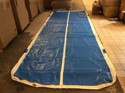 Large Inflatable Gymnastics Tumbling Track Mat. Approximately 18' x 7'. Unknown Condition. E-Commerce Return - Lot 125