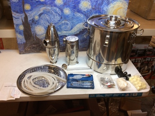 4-Gallon home Distilling Items. Appears Unused. Unknown Condition - Lot 320