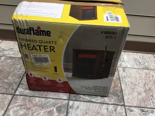 Duraflame 1500-Watt Infrared Quartz Cabinet Electric Space Heater. Tested and Works. Store Return - Lot 401