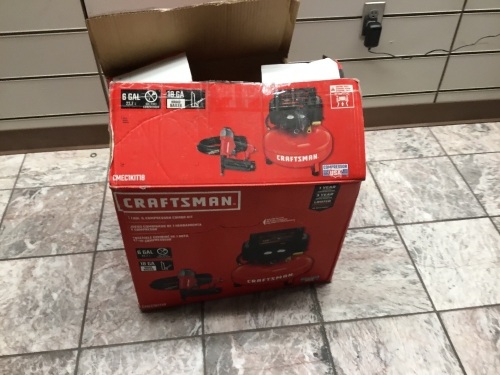 Craftsman 6-Gallon Air Compressor with Nailer. Compressor Works, Nailer is untested - Lot 463