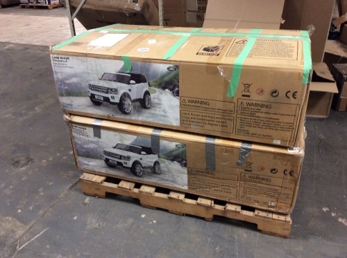 Lot of (2)-12V 2-Seater Licensed Land Rover Ride-On w/ Parent Remote Control. Unknown Condition. E-Commerce Return  - Lot 467