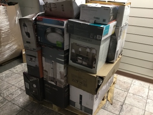 Pallet of Store Return Lighting. Untested and Unknown Conditions. May Contain Broken or Incomplete Pieces - Lot 491